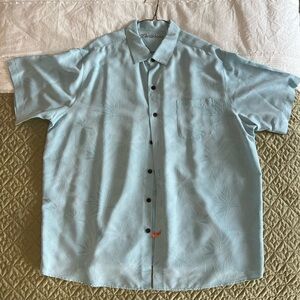 Caribbean Blue Casual Button Down Shirt Relaxed Fit